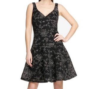 NWT DKNY embroidered mesh cocktail dress Size 2